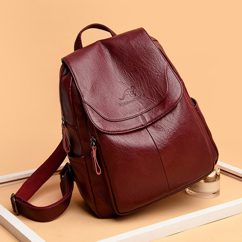 Mochilas de cuero suave para m - Leather Backpack Vintage reseña y precio