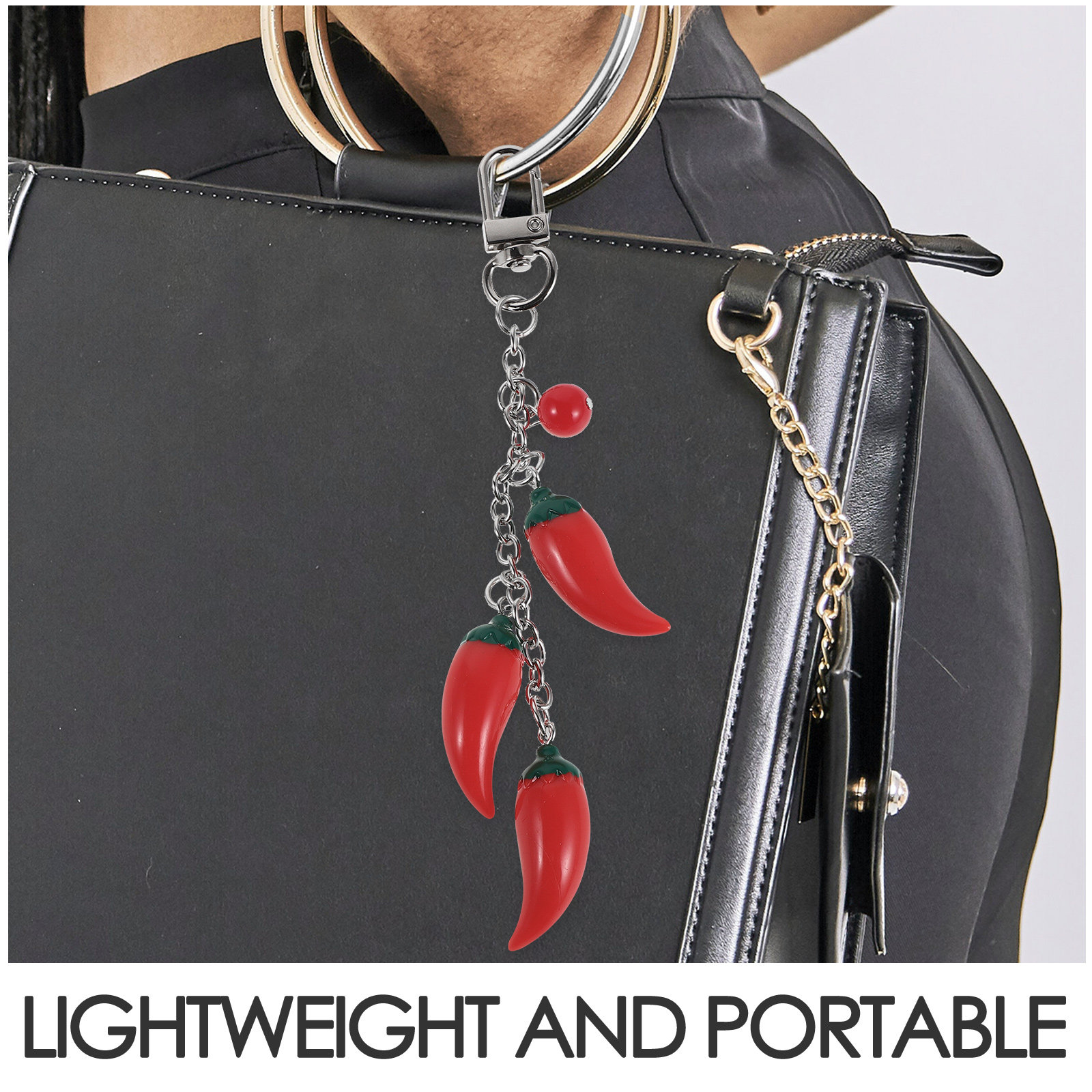 2 Llaveros de Pimiento Rojo, L - Mini Backpack Purse reseña y precio